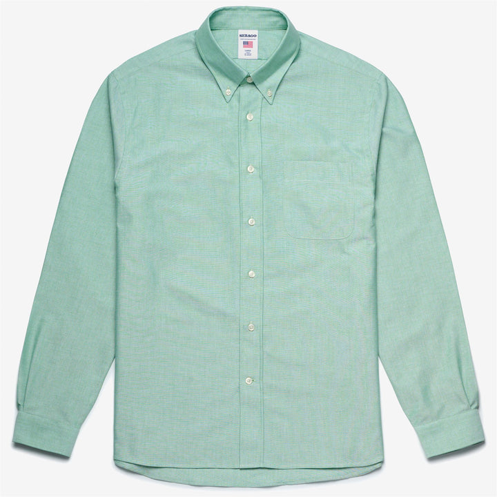 Chemise boutonnée en coton vert clair pour homme, style yachting 1