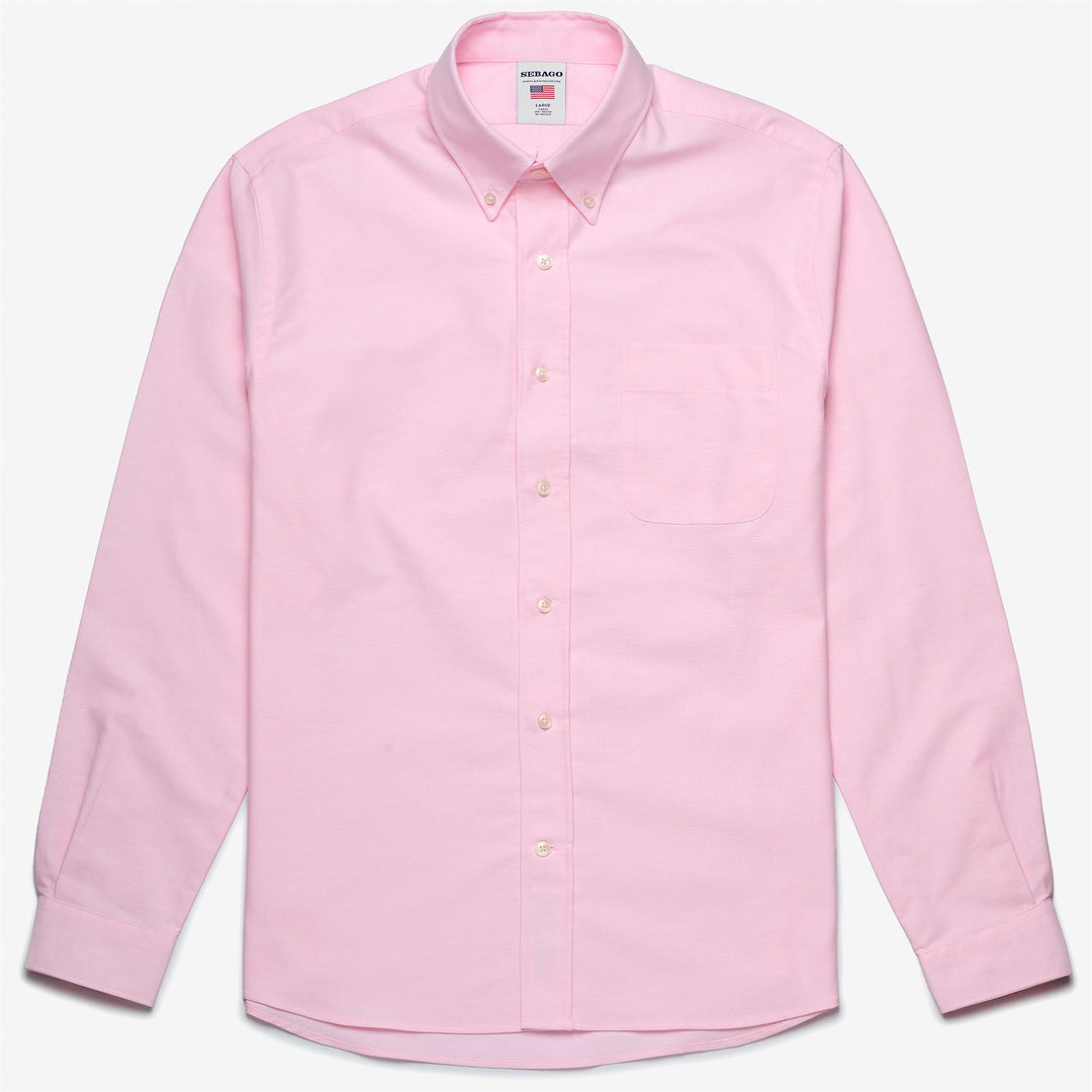Camisa de algodón con botones para hombre, color rosa y rojo main