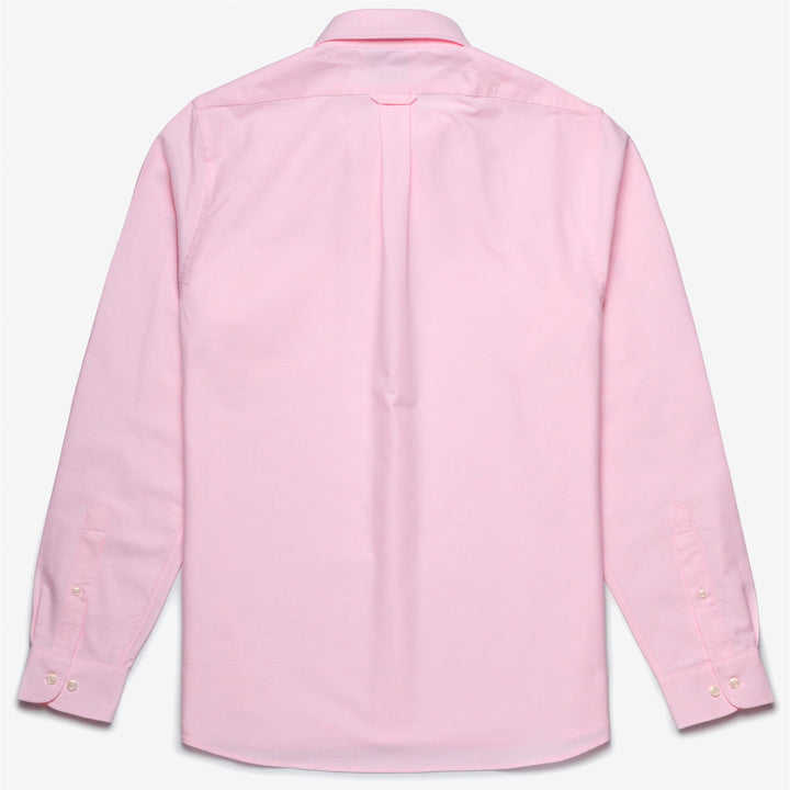 Camisa de algodón con botones para hombre, color rosa y rojo 2