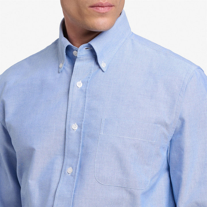 Blue Men's Button-Down Yachting Shirt in Cotton 4