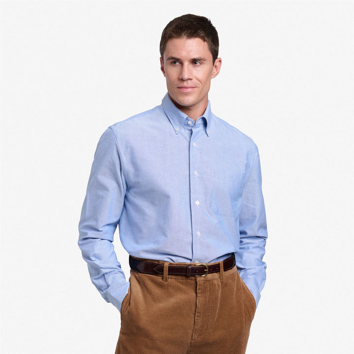 Blue Men's Button-Down Yachting Shirt in Cotton 3