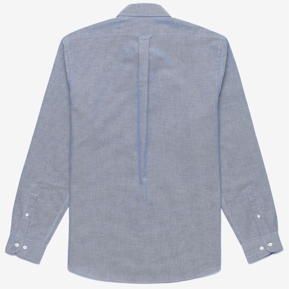 Chemise de yachting bleue boutonnée pour homme en coton 02