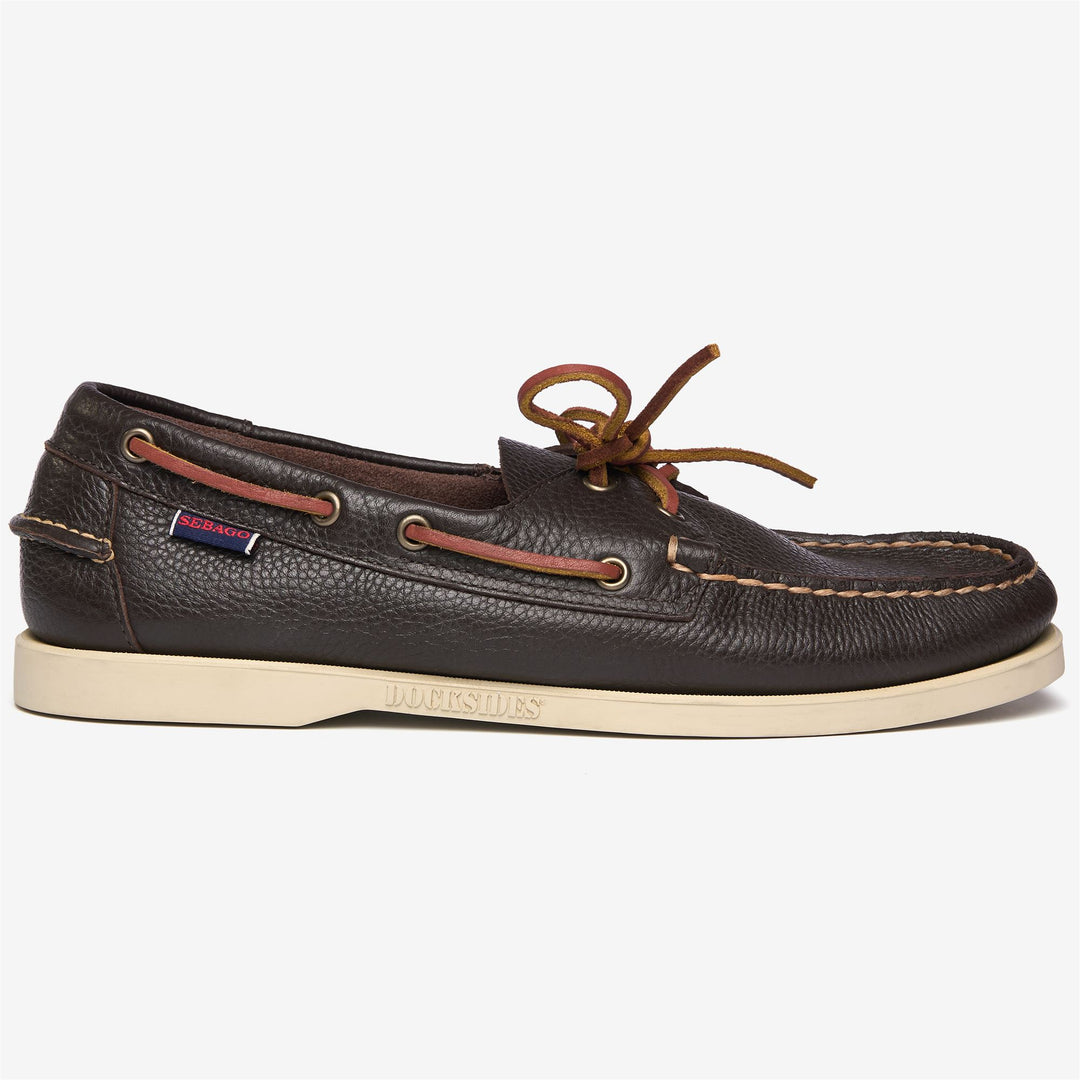 Dark Brown Men's Leather Yachting Moccasin Docksides with Non-Slip Sole 01