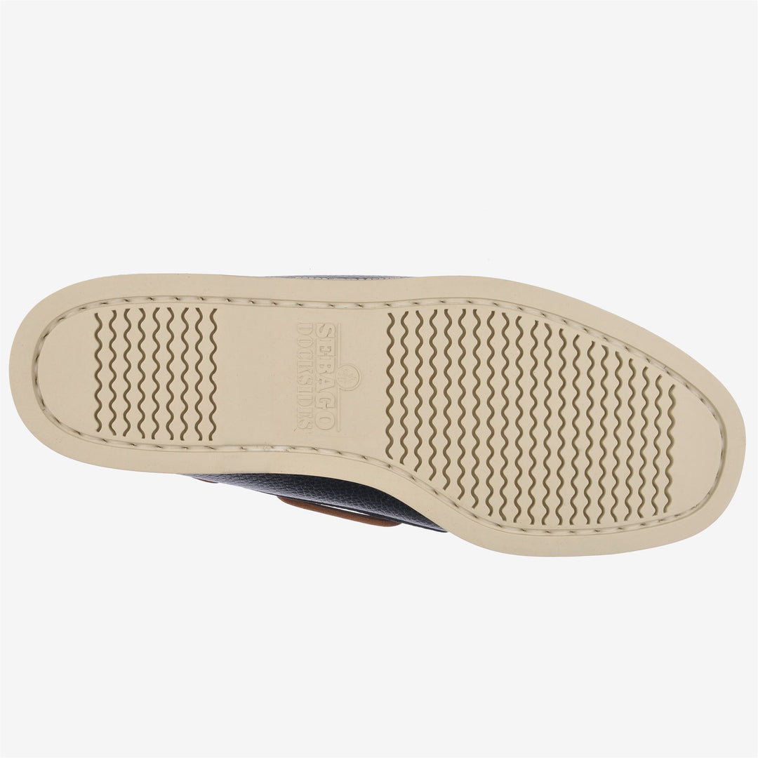 Navy Blue Men's Leather Yachting Moccasin Docksides Shoes main