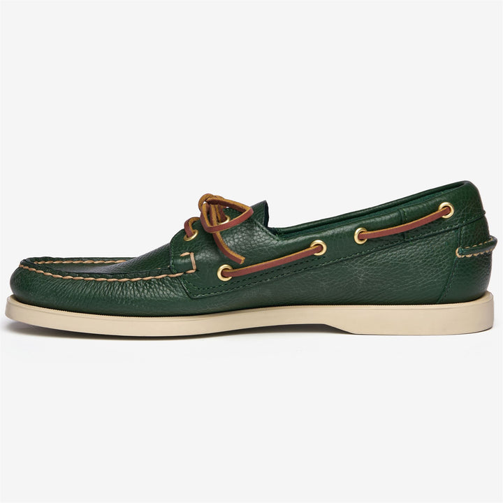 Mocassini Docksides in Pelle Verde Cacciatore Uomo 3