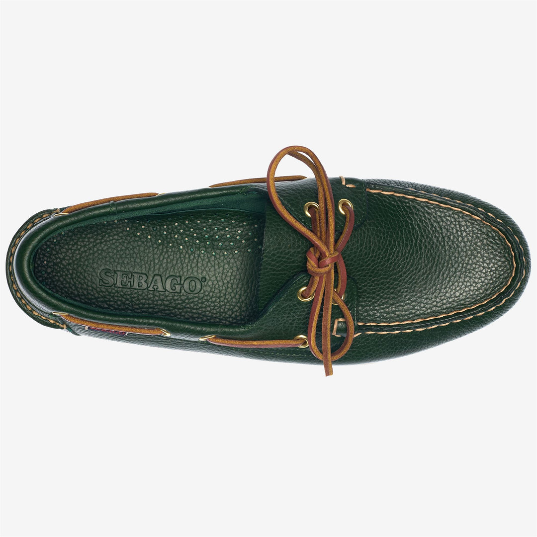 Mocassini Docksides in Pelle Verde Cacciatore Uomo main