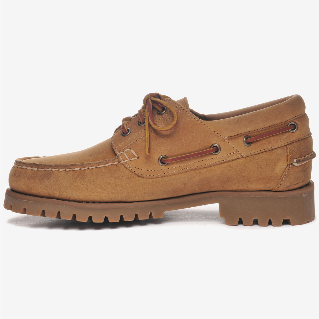 Tan brown Men's Leather Moccasin for Leisure with Traction Sole main