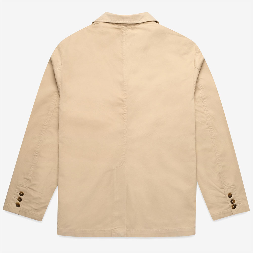 Beige Yellow Unisex Casual Cotton Jacket for Leisure Wear 02