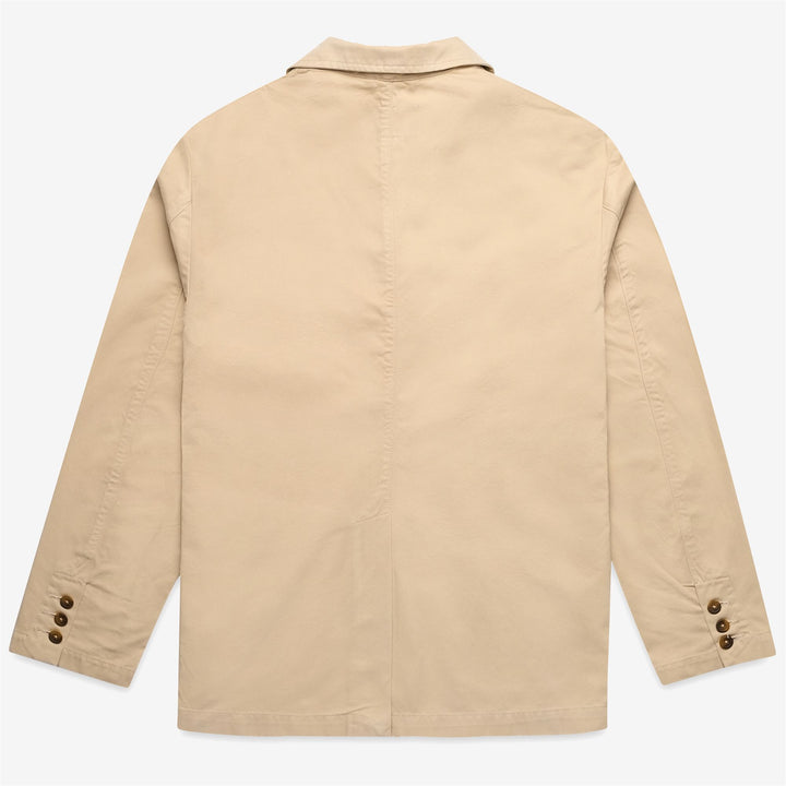 Beige Yellow Unisex Casual Cotton Jacket for Leisure Wear 2