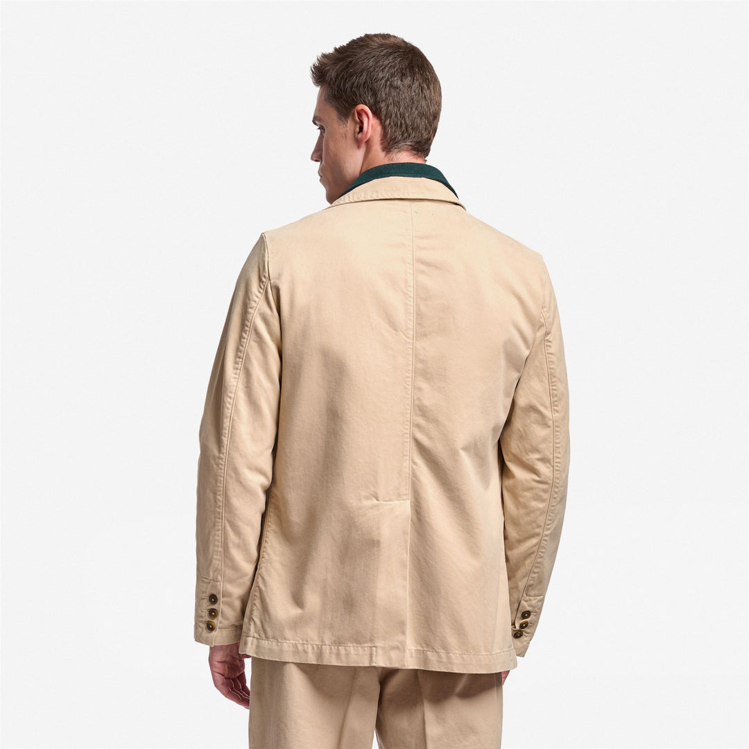Giacca Casual in Cotone Unisex Beige Gialla per Tempo Libero main