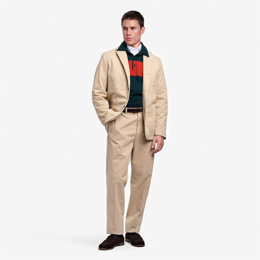 Giacca Casual in Cotone Unisex Beige Gialla per Tempo Libero main