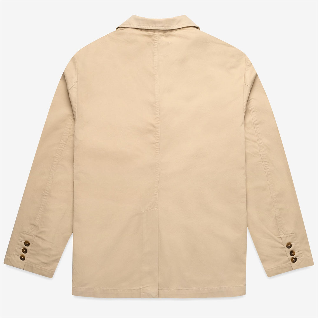 Giacca Casual in Cotone Unisex Beige Gialla per Tempo Libero main