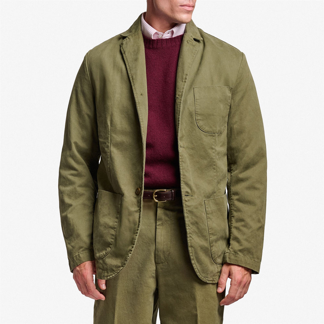 Veste décontractée unisexe en coton marron vert pour les loisirs main