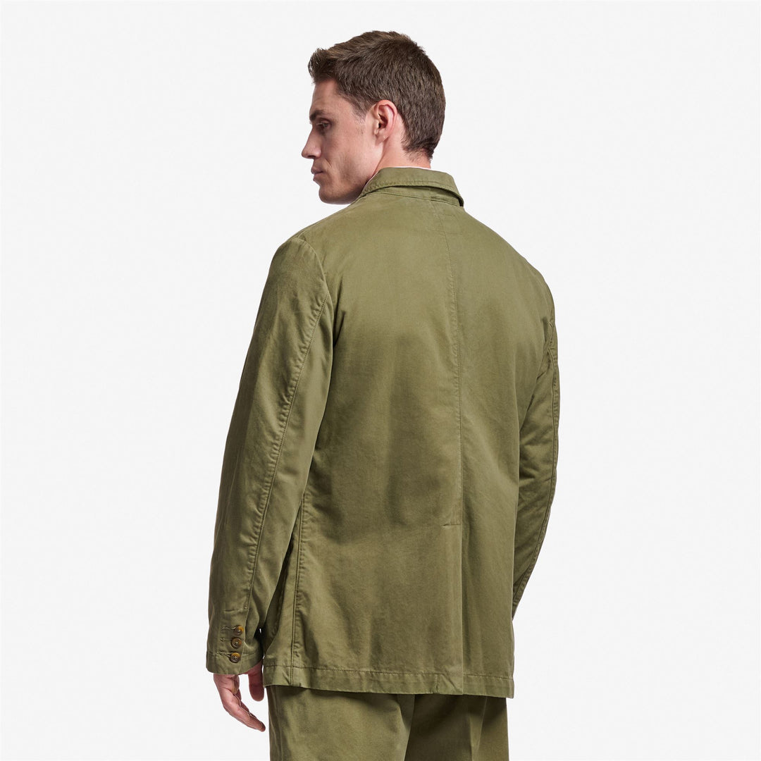 Veste décontractée unisexe en coton marron vert pour les loisirs main