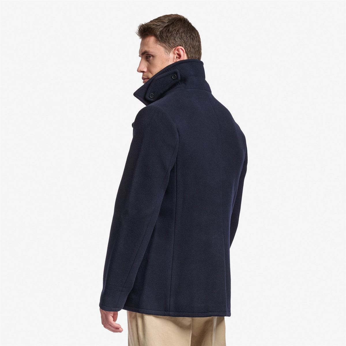 Blue Unisex Wool Pea Coat