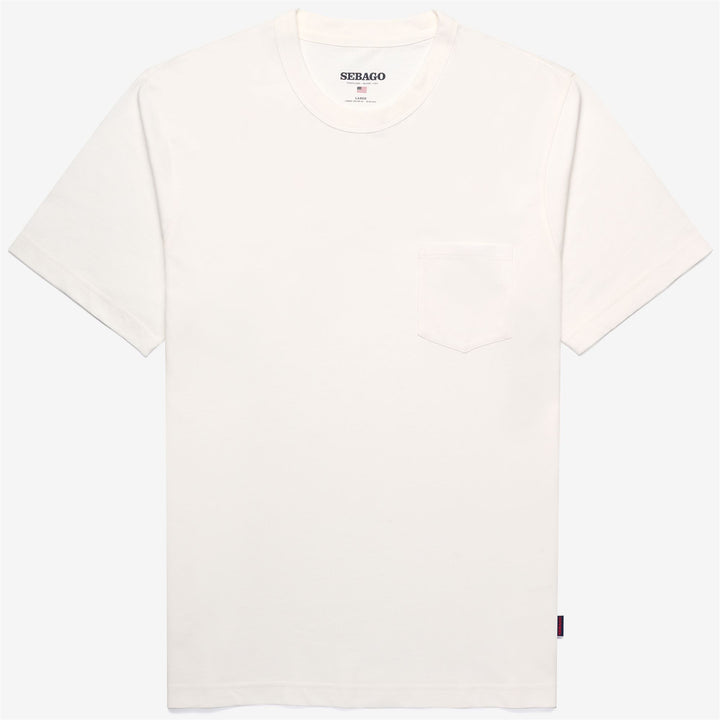 Natural white Unisex Yachting T-Shirt with Pocket and Ribbed Neck 1