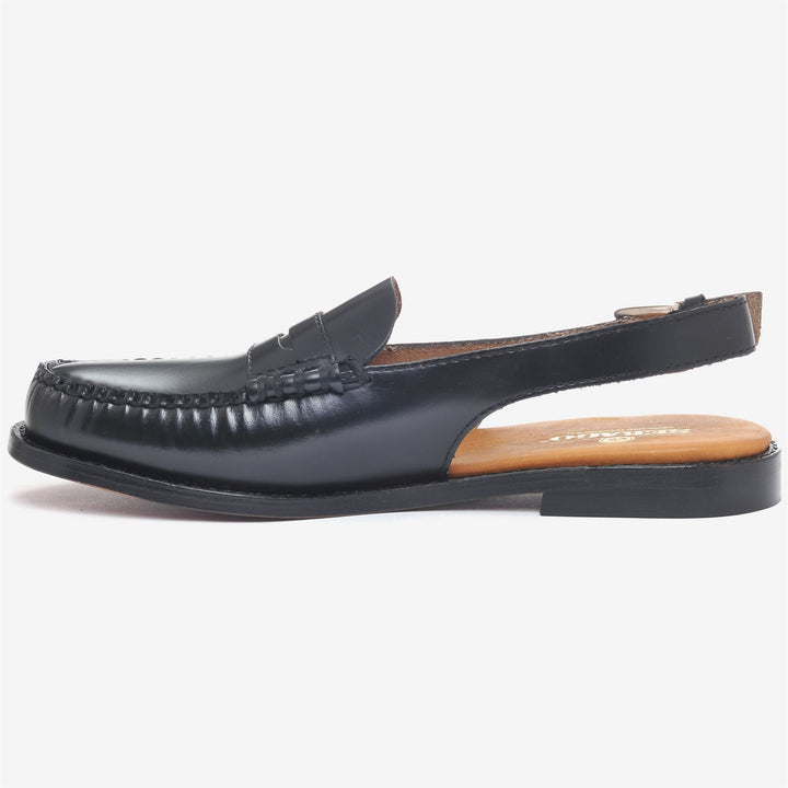 Sandales à bride arrière confortables en cuir noir pour femmes 3