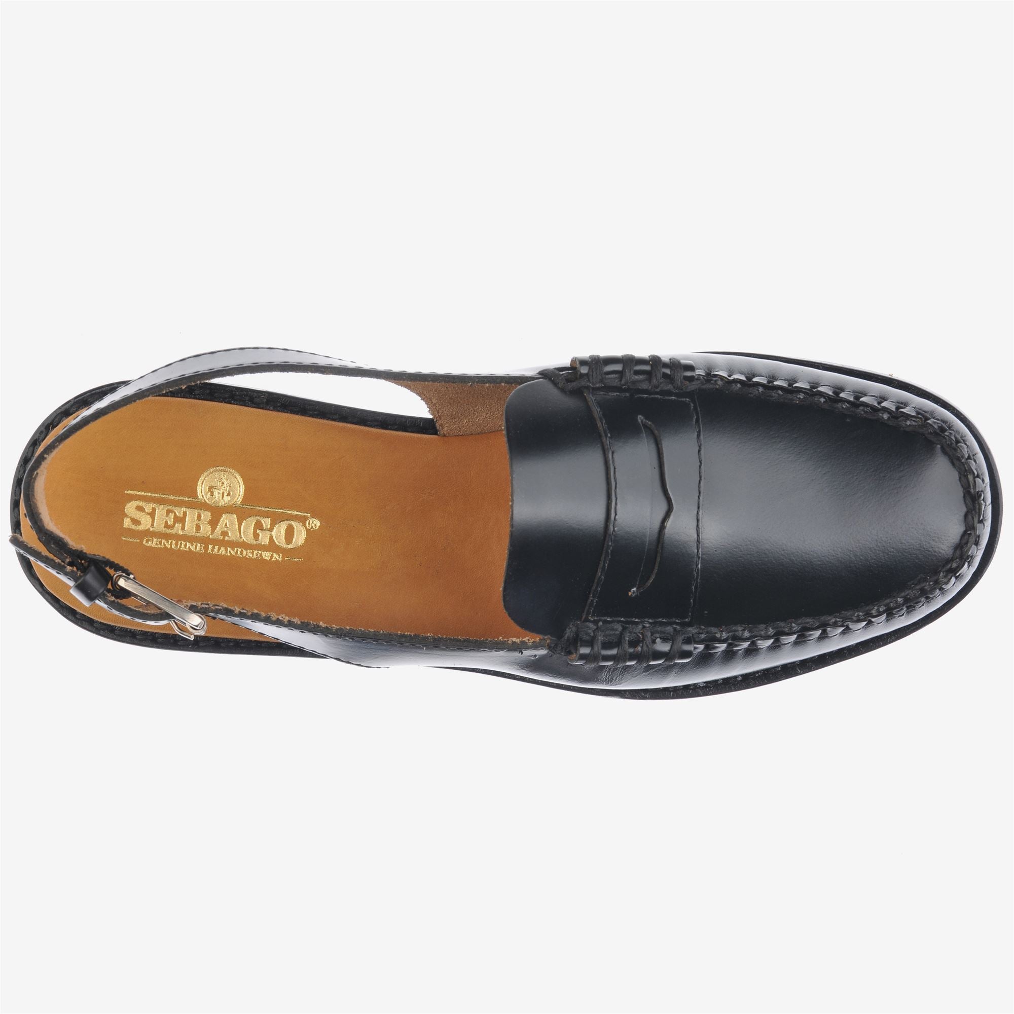 Black Women's Leather Comfort Slingback Sandals | Sebago