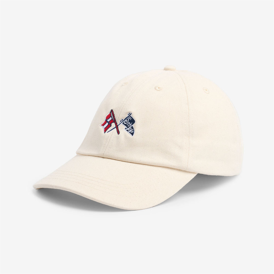 Cappellino unisex beige in cotone con logo ricamato e cinturino regolabile 01