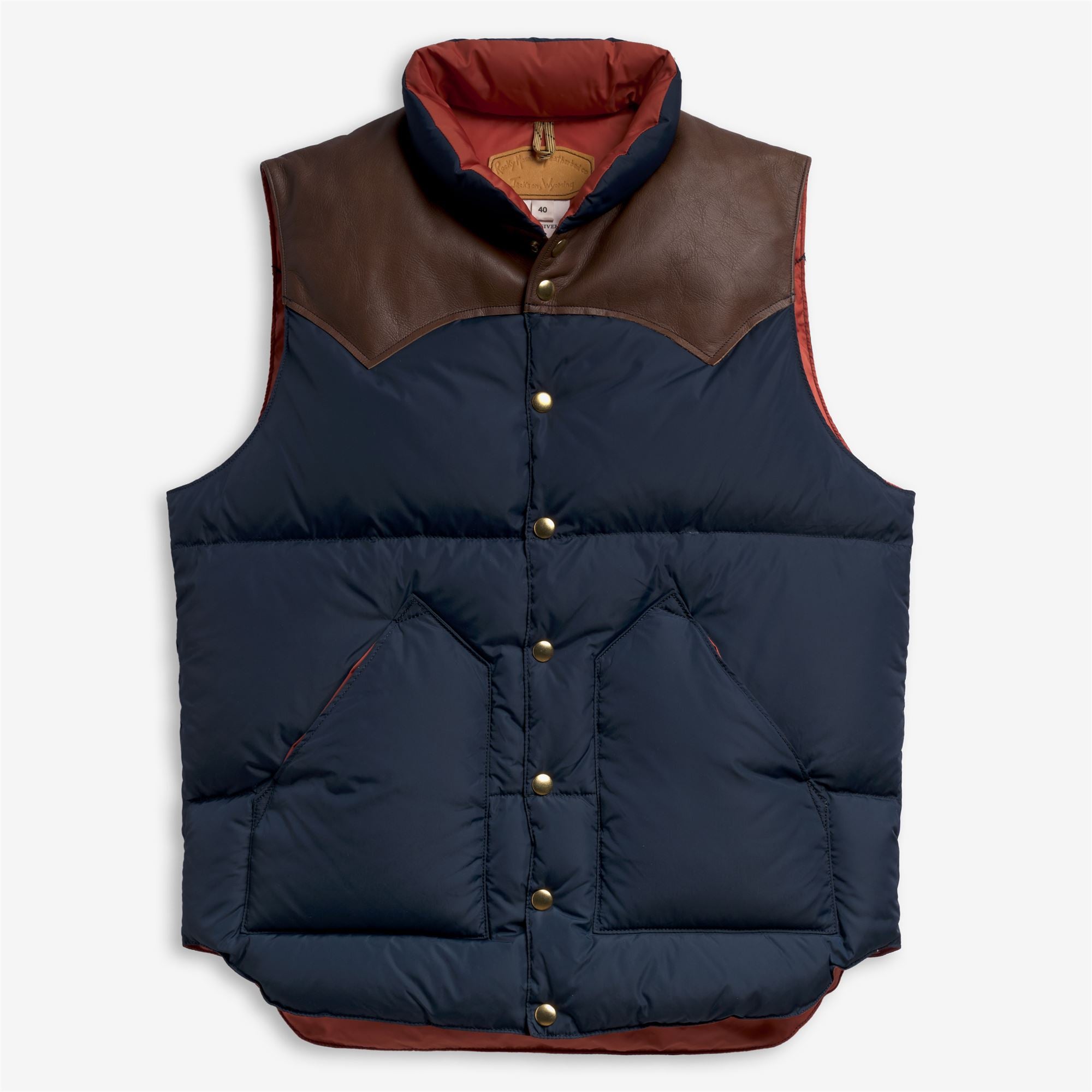 Jackets Unisex DOWN VEST Vest DK NAVY-ORANGE BRICK