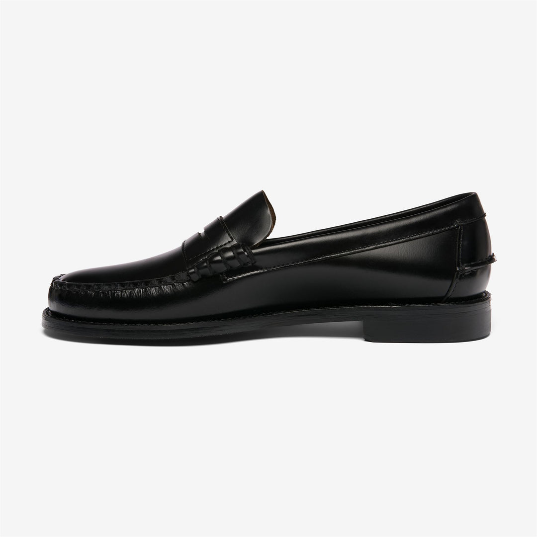 Mocasines negros de piel para hombre con tacón de goma. main