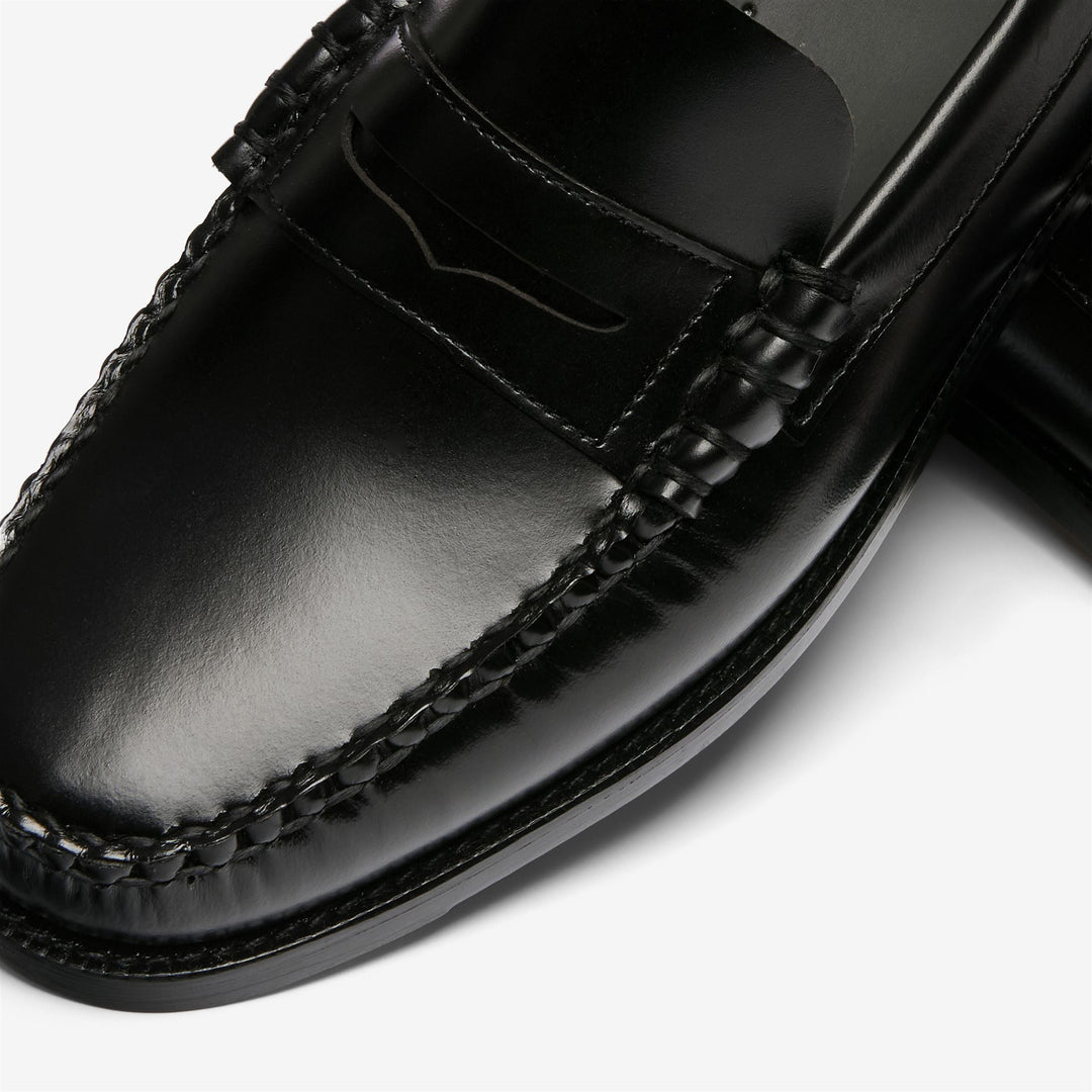 Mocasines negros de piel para hombre con tacón de goma. main