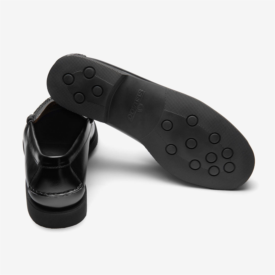 Mocassini da uomo in pelle nera con suola in gommapiuma main