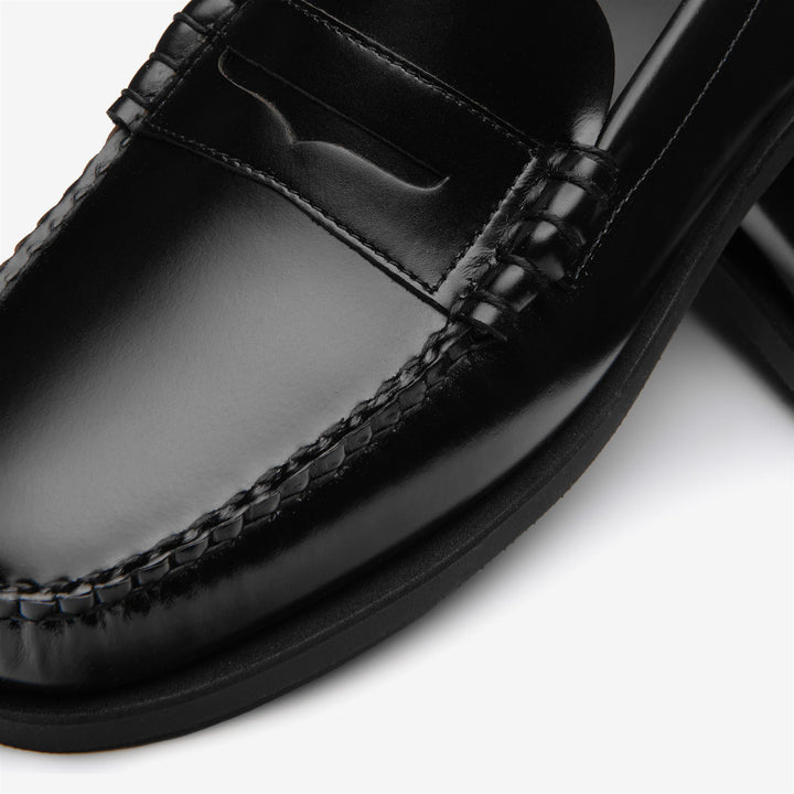 Black Men's Leather Moccasin Loafers with Foam Rubber Sole 6