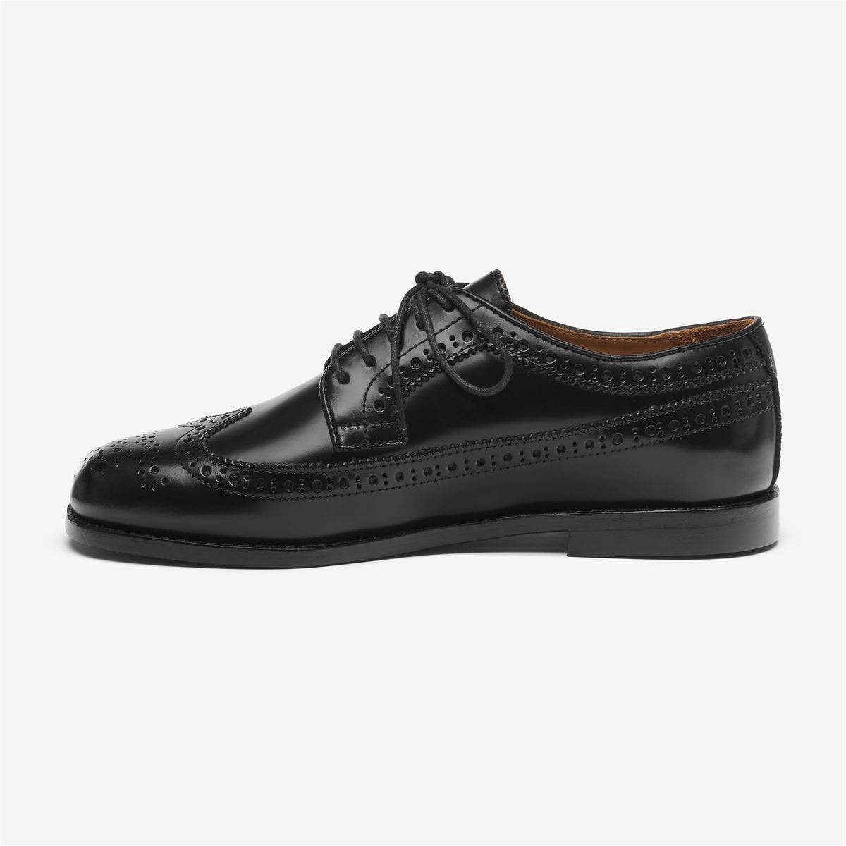 Black Women's Leather Lace-Up Shoe