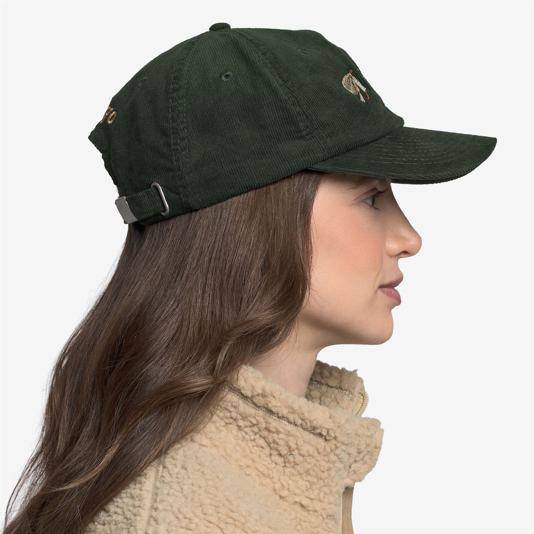 Olivgrüne Unisex-Baseballkappe aus Cord für die Freizeit main