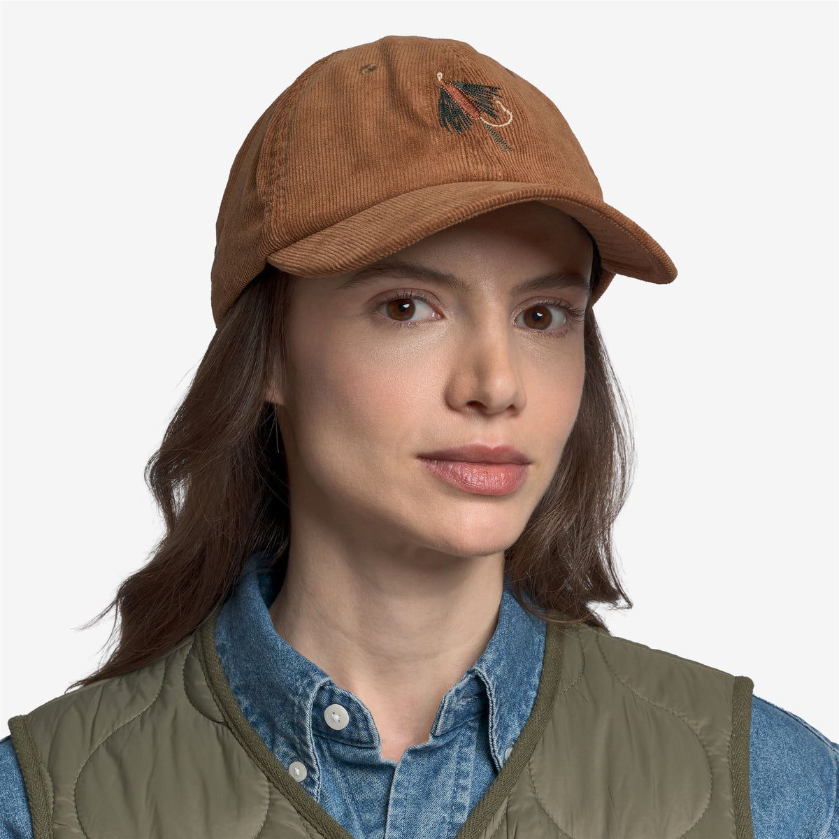 Gorra de béisbol de pana de algodón marrón unisex