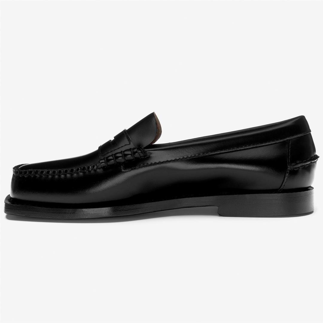Black Women's Leather Moccasins with Square Toe main