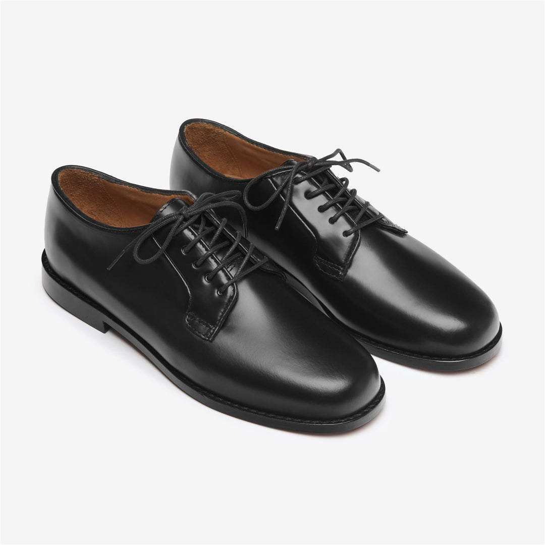 Schwarze Damen-Schnürschuhe aus Vollnarbenleder main