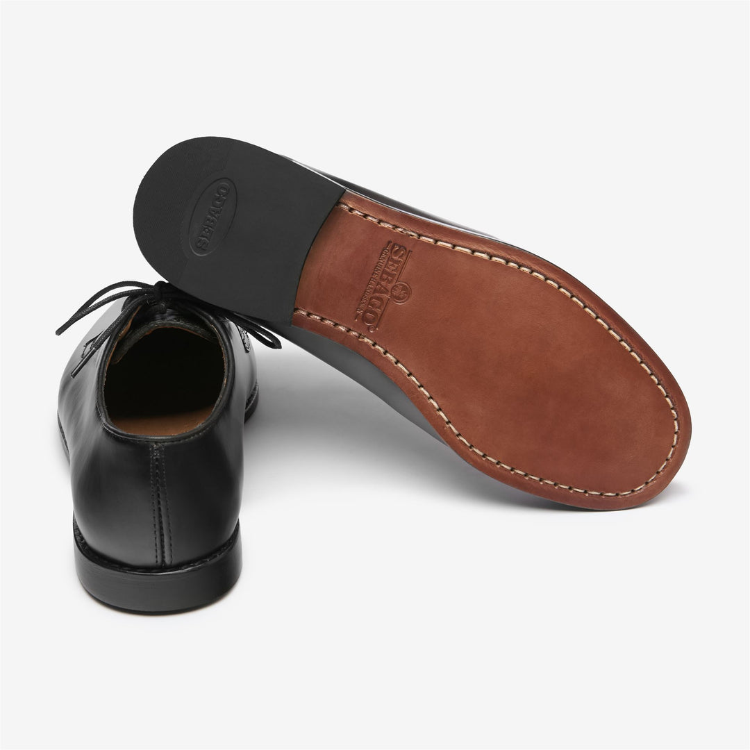 Schwarze Damen-Schnürschuhe aus Vollnarbenleder main