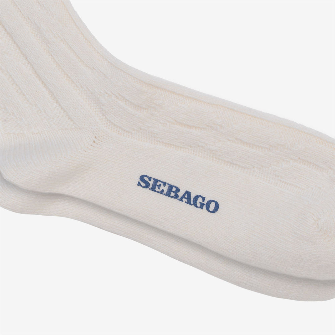White unisex Leisure Crew Socks with Natural Materials main