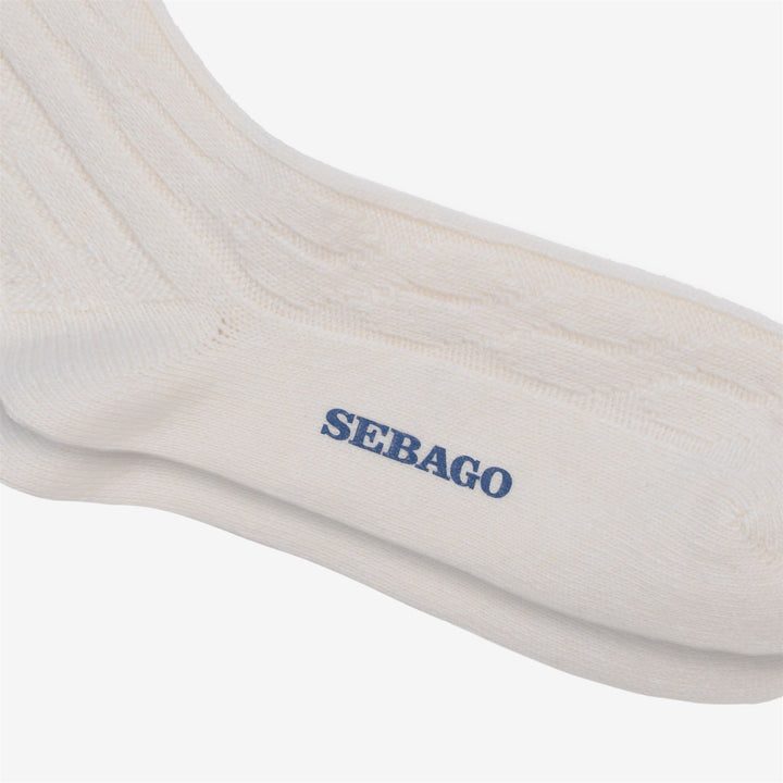 White unisex Leisure Crew Socks with Natural Materials 2