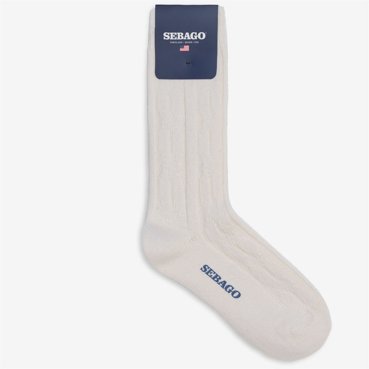 White unisex Leisure Crew Socks with Natural Materials 1