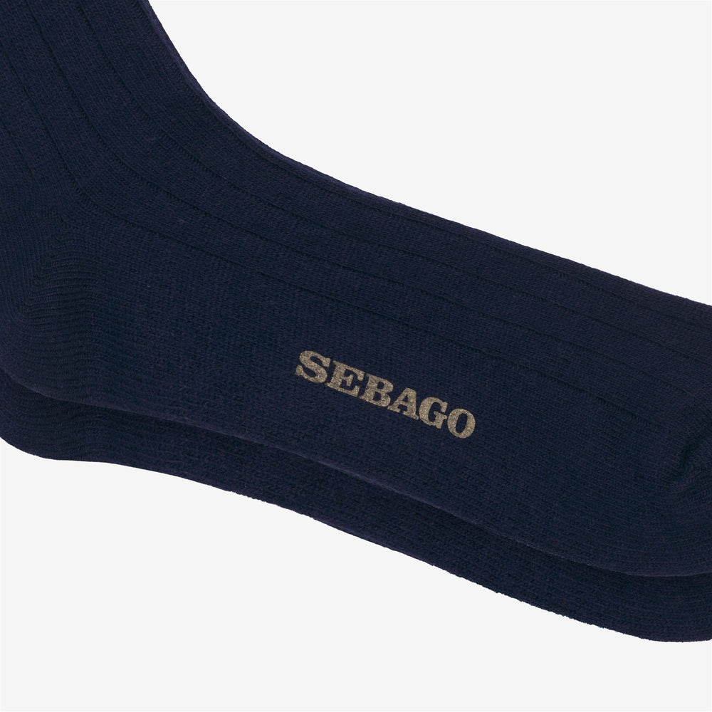 Dark blue Unisex Leisure Crew Socks with Cashmere Blend 02