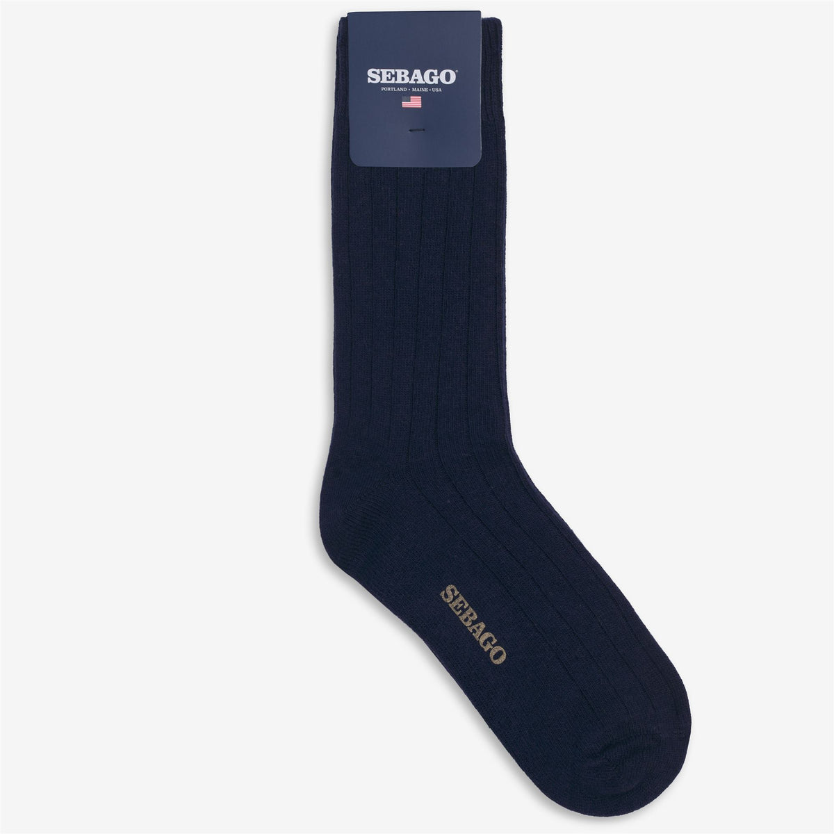 Socks_Unisex_RIBBED C_Crew Sock_Blue Dk - Commercial 1