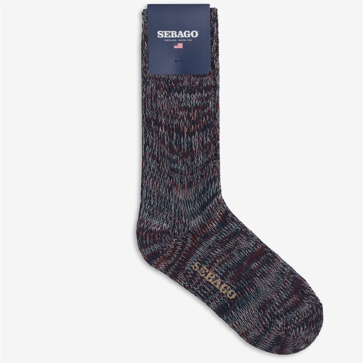 Socks_Unisex_MOULINE_Crew Sock_Blue Navy Multicolor - Commercial 1
