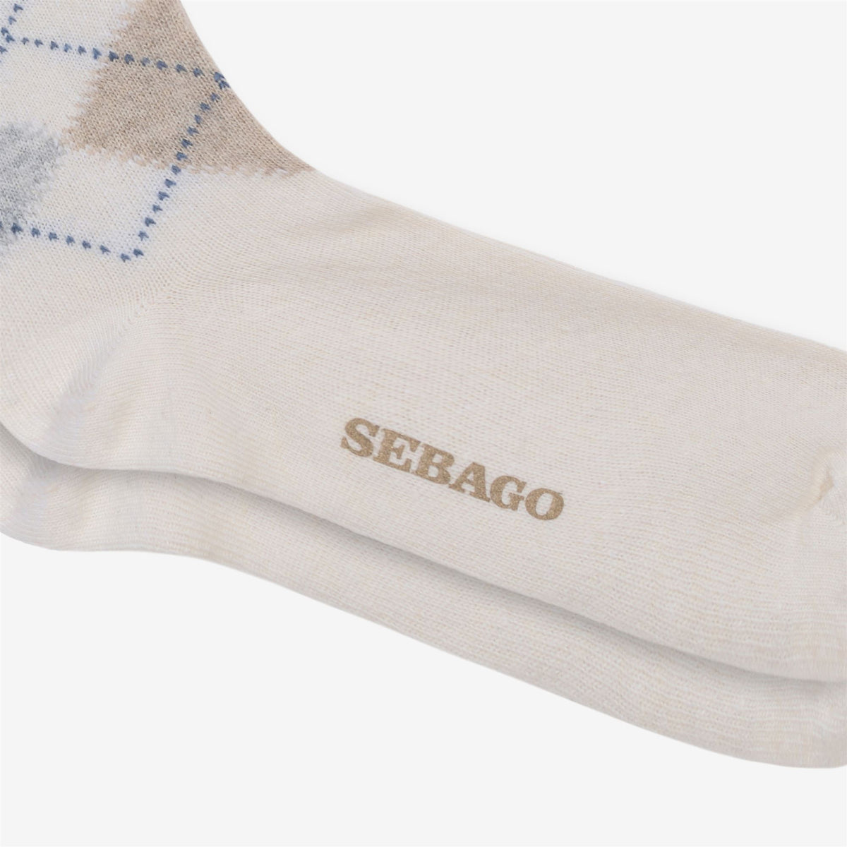Socks_Unisex_RHOMBUS L_Knee High Sock_White Natural-Beige-LT Grey-Sky - Commercial 2
