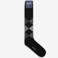 Socks_Unisex_RHOMBUS L_Knee High Sock_Black-Grey - Commercial 1
