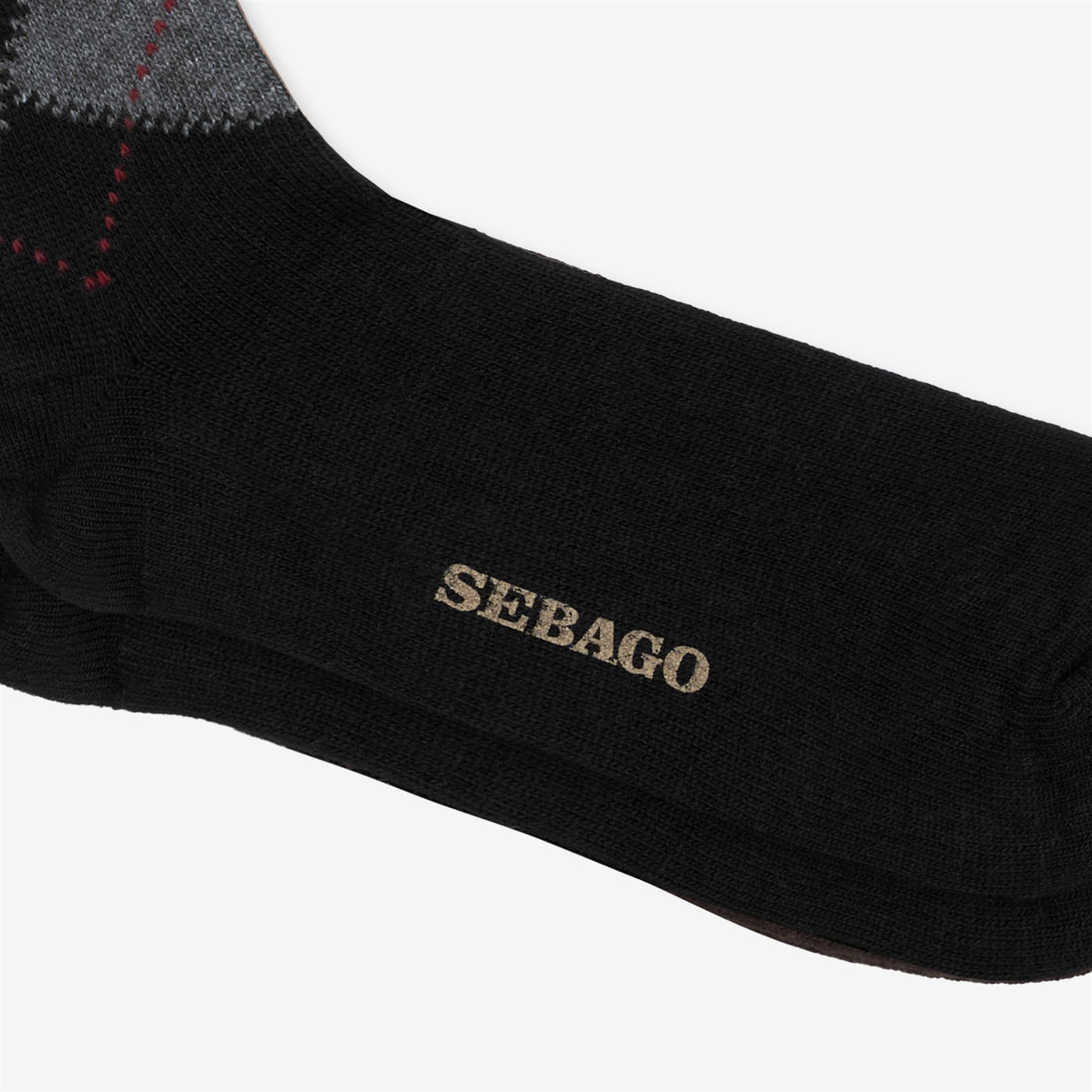 Socks_Unisex_RHOMBUS L_Knee High Sock_Black-Grey - Commercial 2