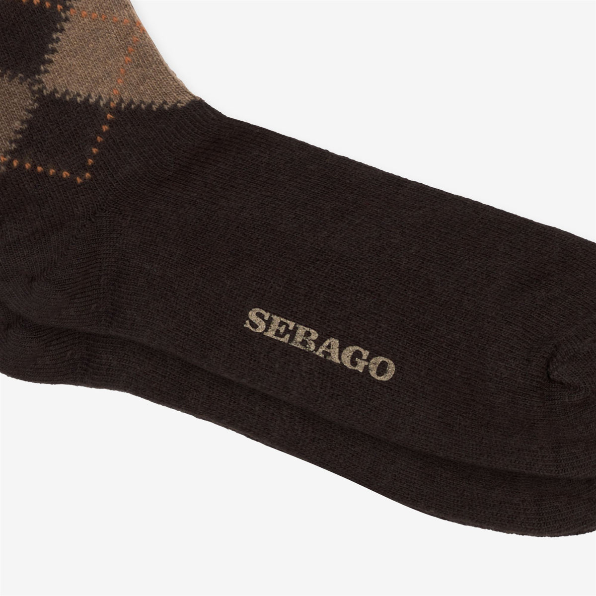 Socks_Unisex_RHOMBUS L_Knee High Sock_Brown-Beige - Commercial 2