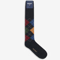 Socks_Unisex_RHOMBUS L_Knee High Sock_DK Grey-Yellow-Green-Red-Blue - Commercial 1
