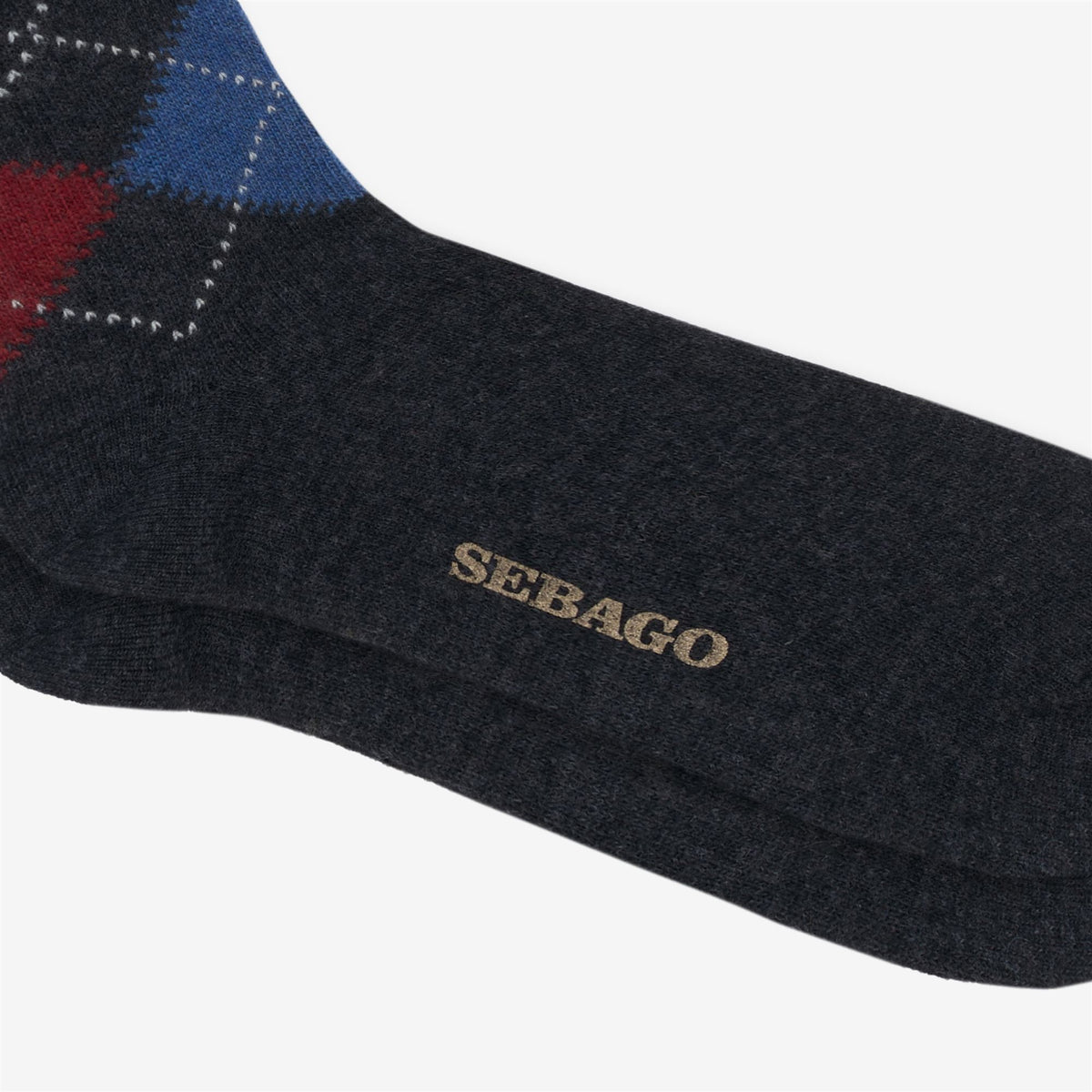Socks_Unisex_RHOMBUS L_Knee High Sock_DK Grey-Yellow-Green-Red-Blue - Commercial 2