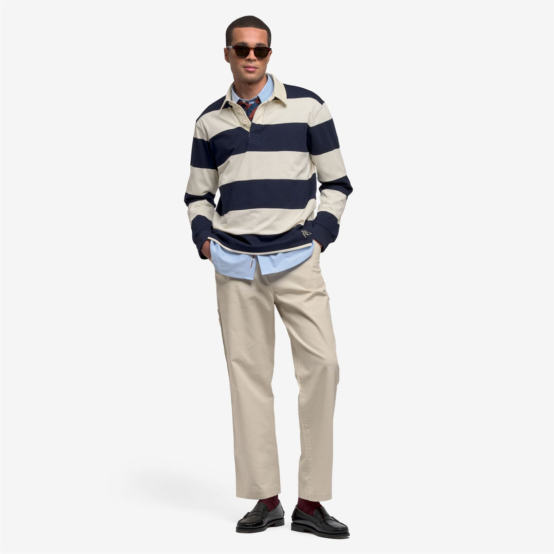 CAMPBELL LS - Polo Shirts - Polo - Unisex - White Natural-blue main