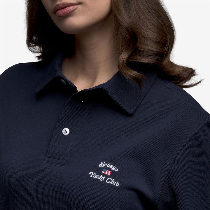 Dark Blue Unisex Leisure Polo Shirt in Cotton Piqué 6