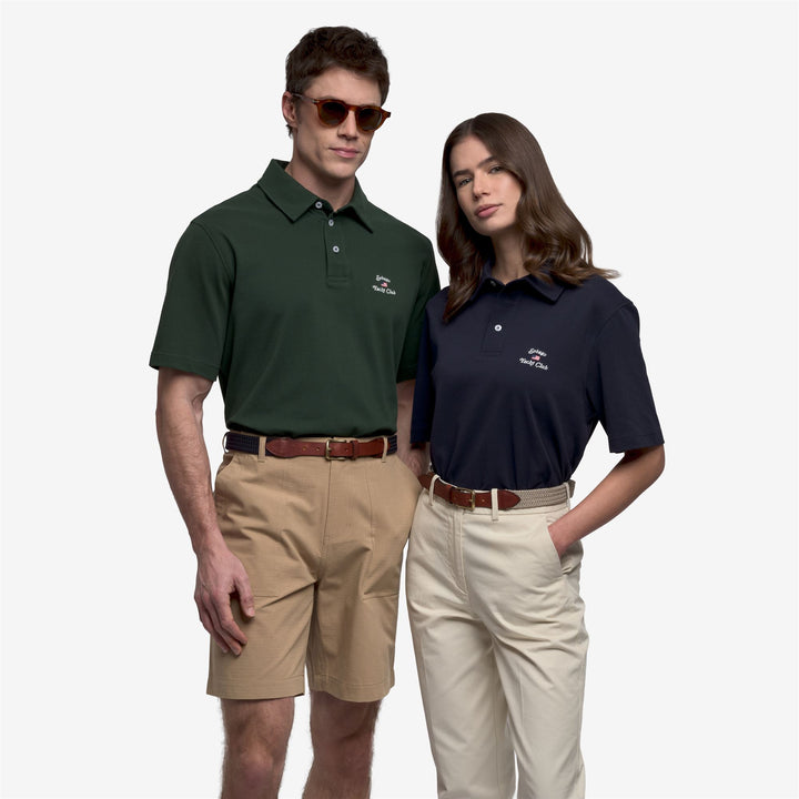 Dark Blue Unisex Leisure Polo Shirt in Cotton Piqué 7