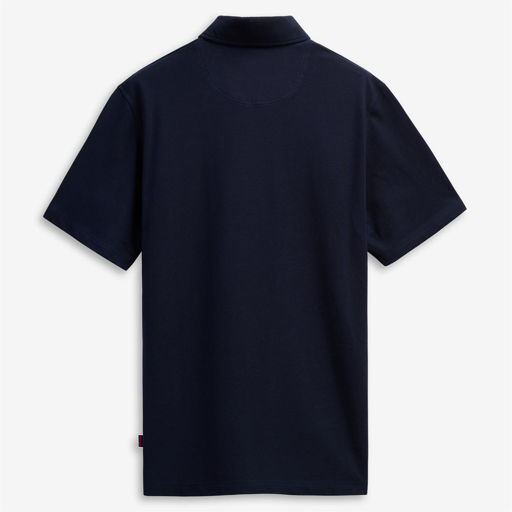 Polo unisex blu scuro in piqué di cotone 02